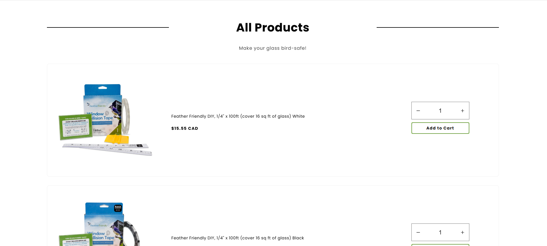 WBU Feather Friendly B2B e-commerce website